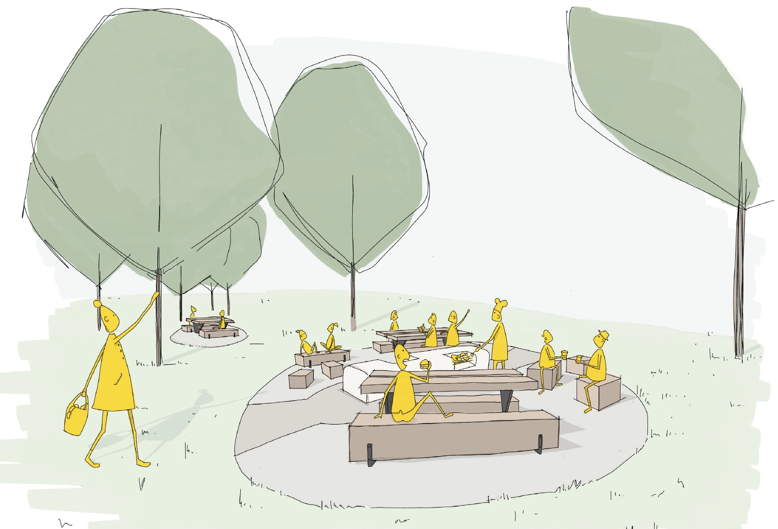 Pilotní projekt řešení místa pro grilování v parku Stromovka, ilustr. obr