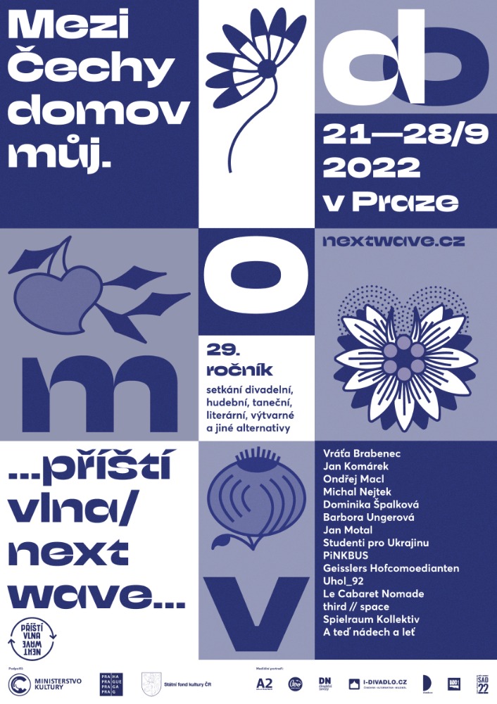 Plakát festivalu …příští vlna/next wave… 2022 Praha