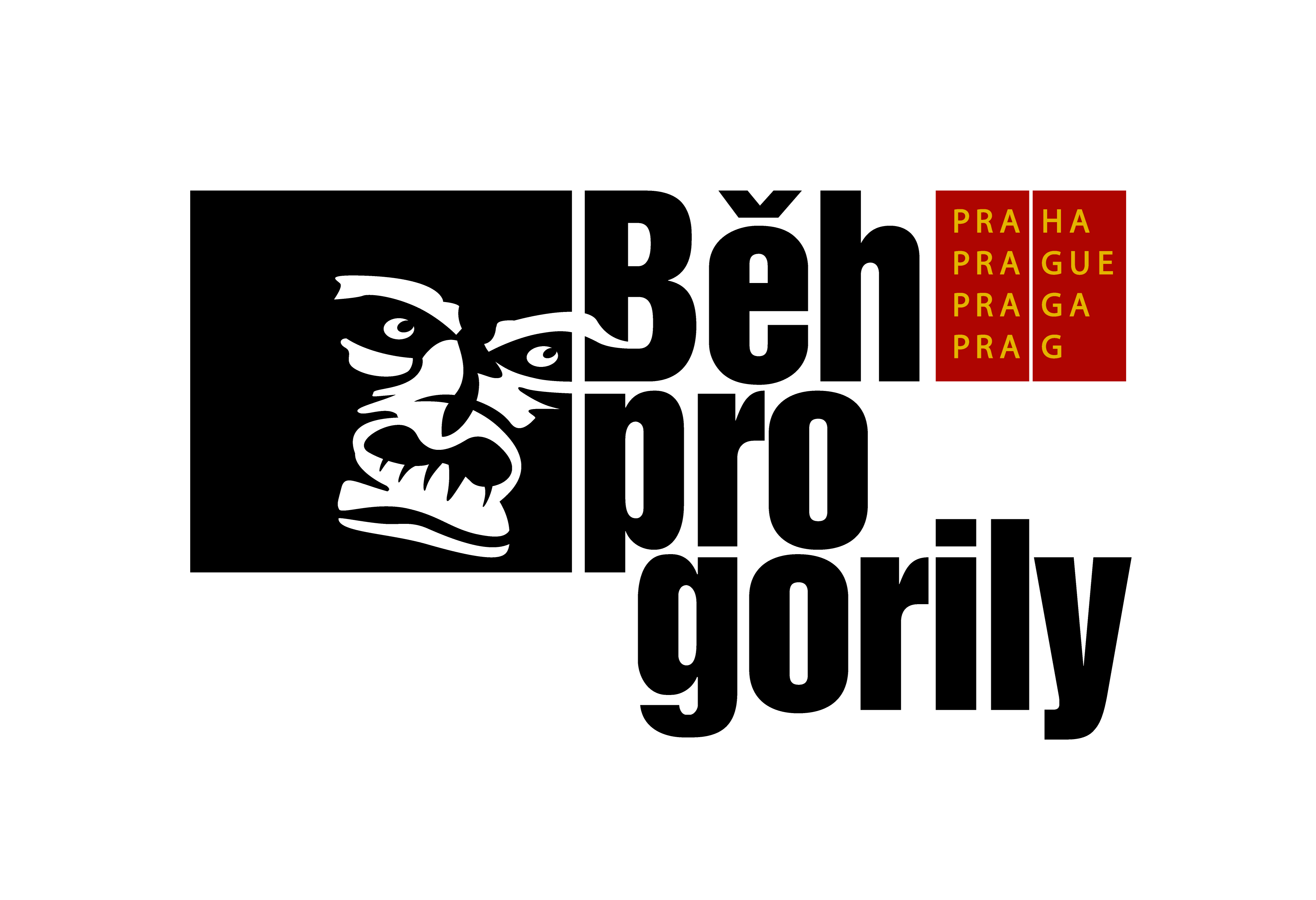 Logo "Charitativní běh goril v květnu také v Praze"