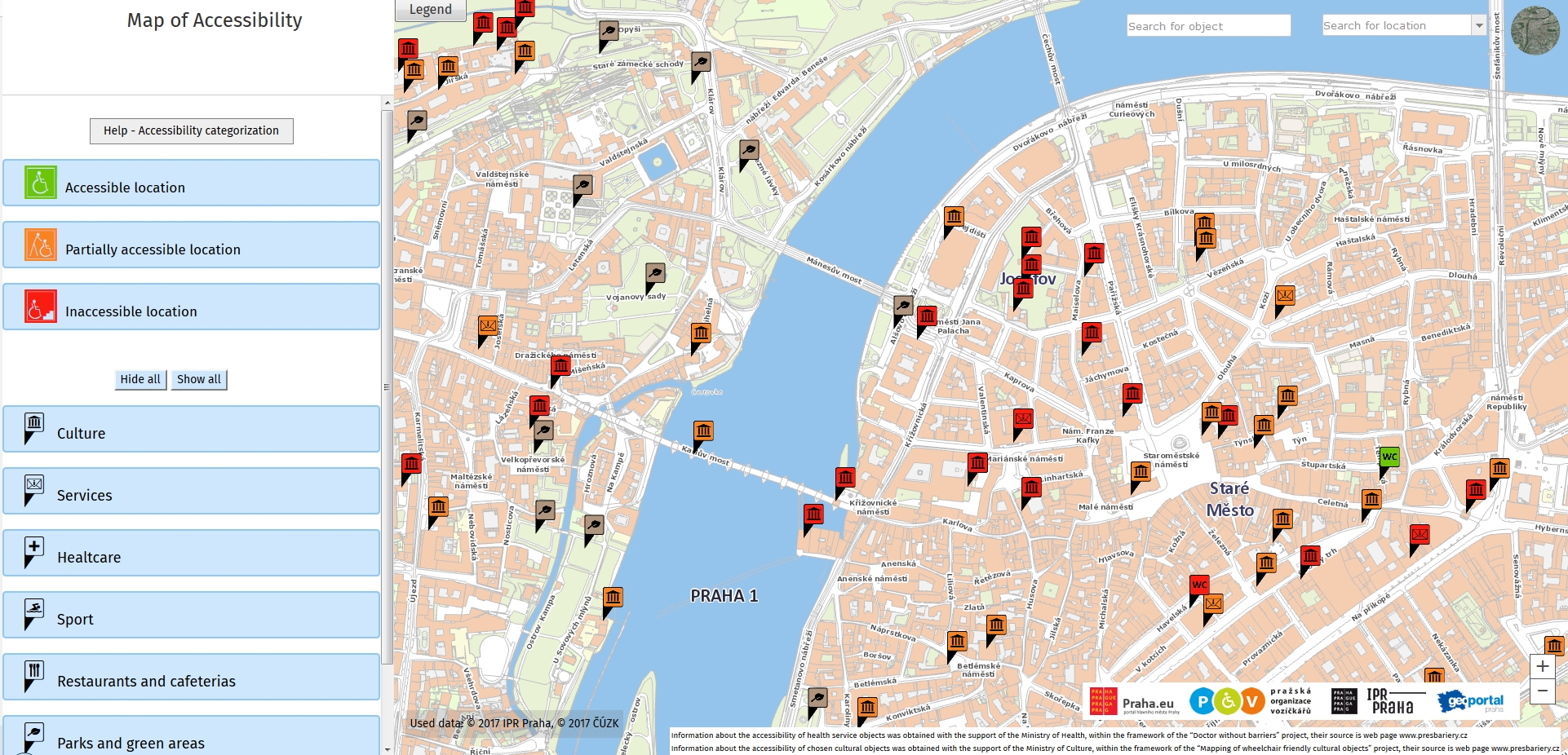 Praha spustila anglickou verzi Mapy přístupnosti