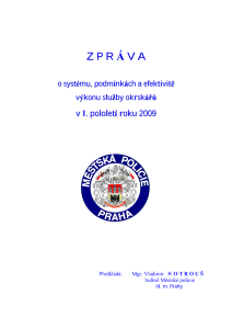Zpráva o činnosti okrskářů za I. pololetí 2009