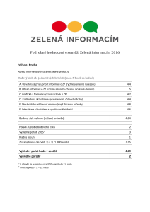 podrobné hodnocení hl. m. Prahy v soutěži Zelená informacím 2016