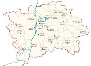 Kampaň ke Dni Země 2014 v Praze, orientační mapa