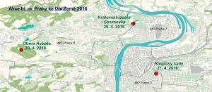Informačně-vzdělávací akce hl. m. Prahy ke Dni Země 2016, orientační mapa