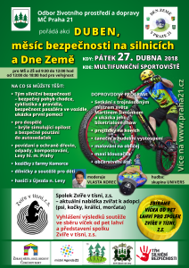 informační plakát Duben, měsíc bezpečnosti na silnicích a Dne Země v MČ Praha 21, PDF formát