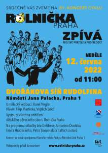 Pozvánka na koncert dne 12. 6. 2022 od 11.00 ve Dvořákově síni Rudolfina