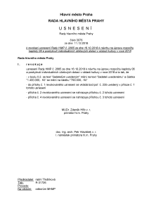 Usnesení Rady hlavního města Prahy číslo 3076 ze dne 11. 12. 2018 k revokaci usnesení Rady HMP č. 2665 ze dne 16. 10. 2018 k návrhu na úpravu rozpočtu kapitoly 06 a posky