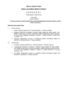 Usnesení Rady hlavního města Prahy číslo 1385 ze dne 5. 6. 2018 k návrhu na úpravu rozpočtu kapitoly 06 a poskytnutí individuálních účelových dotací v oblasti kultury v r