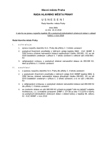 Usnesení Rady hlavního města Prahy číslo 2665 ze dne 16. 10. 2018 k návrhu na úpravu rozpočtu kapitoly 06 a poskytnutí individuálních účelových dotací v oblasti kultury v