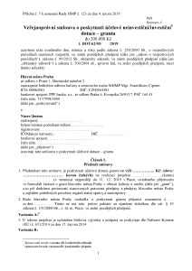 Příloha č. 5 k usnesení Rady hl. m. Prahy ze dne 4. 2. 2019 - vzorová jednoletá smlouva