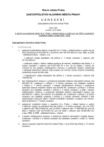 Zastupitelstvo HMP schválilo usnesením č. 34/4 ze dne 24. 2. 2022 jednoleté dotace hl. m. Prahy v oblasti kultury a umění na rok 2022 nad 200.000 Kč a víceleté granty 202