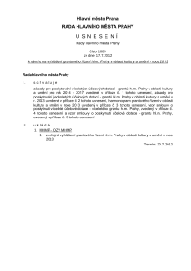 Usnesení Rady HMP 1085, ze dne 17.7.2012