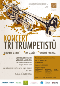 Plakát koncert tří trumpetistů