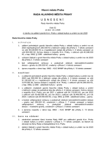 Usnesení Rady hl. m. Prahy č. 52 ze dne 13. ledna 2020