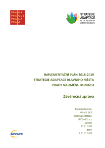 závěrečná zpráva Implementačního plánu 2018-2019 Strategie adaptace hl. m. Prahy na změnu klimatu