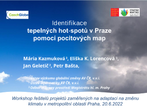 workshop 62022, Identifikace tepelných hot-spotů v Praze pomocí pocitových map