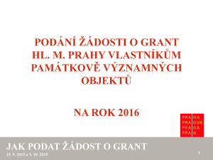 návod na zpracování žádosti o grant 2016