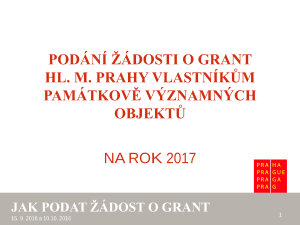 zpracování žádosti o grant 2017