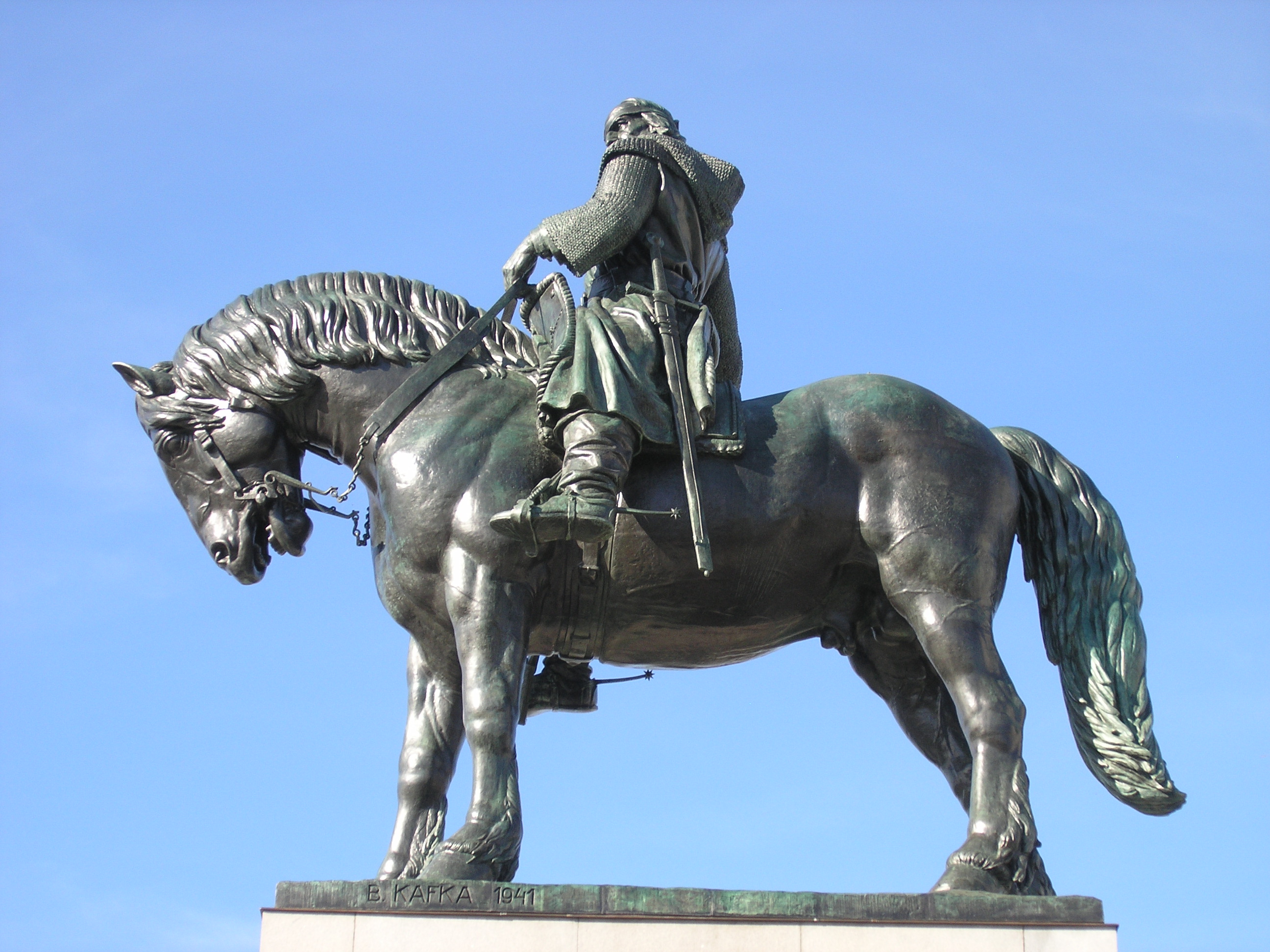 Jezdecká sochy Jana Žižky na Vítkově po restaurování