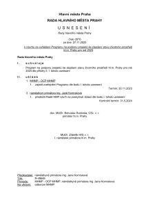 Usnesení Rady HMP c2670-Vyhlášení Programu ŽP 2024