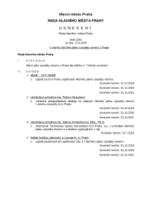 Usnesení RHMP č.1261 ze dne 17.6.2019 k návrhu Akčního plánu výsadby stromů v Praze