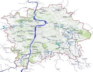 1809244_Nejvýznamnější vodní toky a díla v Praze, orientační mapka