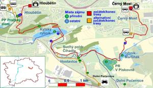 trasa č.3 - Černý Most-Hloubětín, orientační mapa (709pxl)