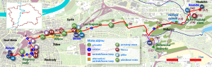 trasa č.5, Muzeum-Hloubětín, orientační mapa základní, PDF verze