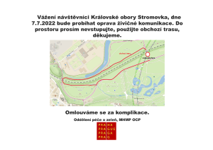 Začlenění části Výstaviště do parku Stromovka, uzavření cesty, orientační mapa PDF