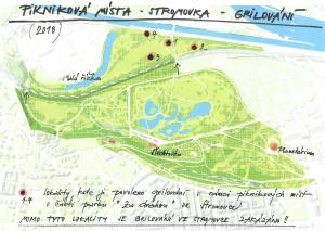 2665949_Královská obora Stromovka - pikniková místa od 4/2018, orientační mapa