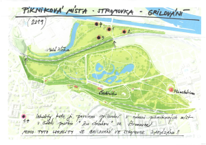 Královská obora Stromovka - pikniková místa, stav 2019, orientační mapa