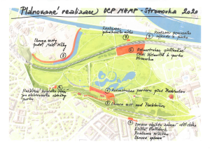 Plánované realizace OCP MHMP v Královské Oboře  Stromovce v roce 2020, mapa