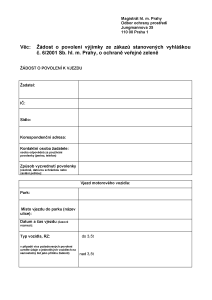 Formulář žádosti o povolení vjezdu do parku, 6/2023, pdf