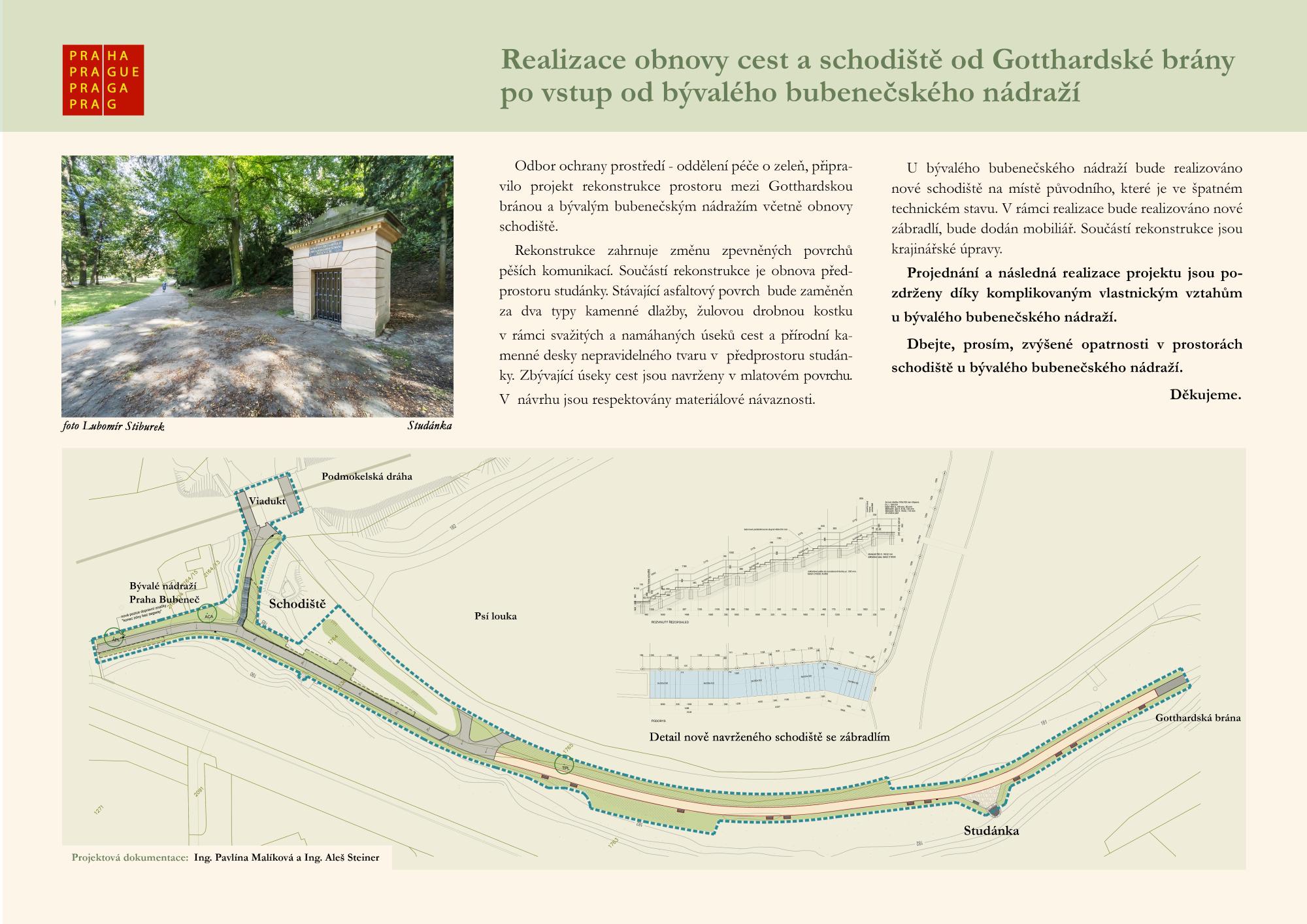 Projekt rekonstrukce prostoru mezi Gotthardskou branou a býv. Bubeneč.nádr., poster