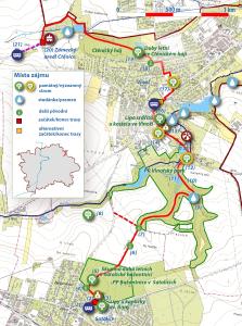 trasa č.11 - Satalice - Vinoř, orientační mapa (1529pxl)
