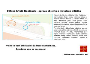 Dětské hřiště Kaštánek &#8211; oprava objektu a instalace mlžítka, 8/2020, infocedule pdf