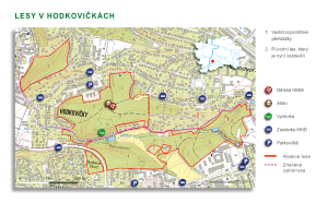 orientační mapa - lesy v Hodkovičkách, 2017