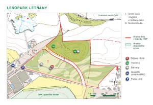 orientační mapa - Lesopark Letňany, 2017