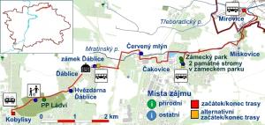 trasa č.27 - podél Mratínnského potoka, orientační mapa (709pxl)