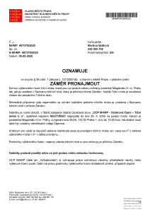 Podmínky pro výběrové řízení na pronájem tržních míst ve správě odboru ochrany prostředí Magistrátu hl. m. Prahy