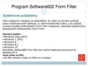 Návod k instalaci programu Software 602