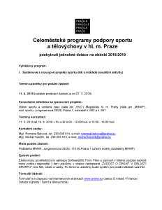 3309950_Kompletní znění vyhlášení Celoměstských programů podpory sportu a tělovýchovy v hl. m. Praze 2018 - 2019 program I.