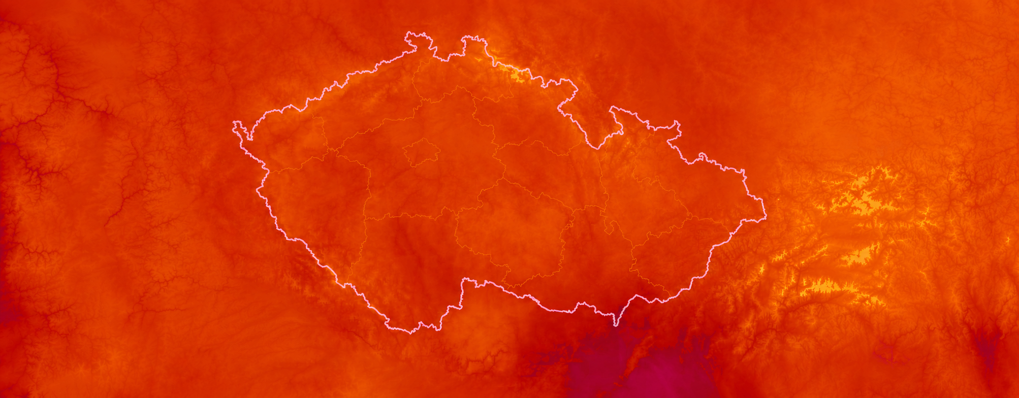 Ilustrační foto – teplotní mapa ČHMÚ