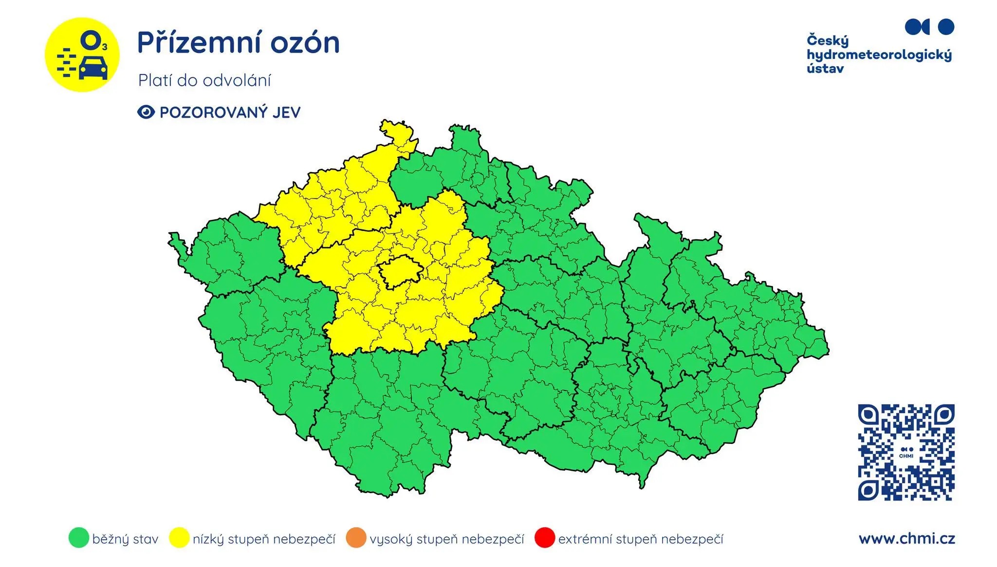 Mapa - přízemní ozón
