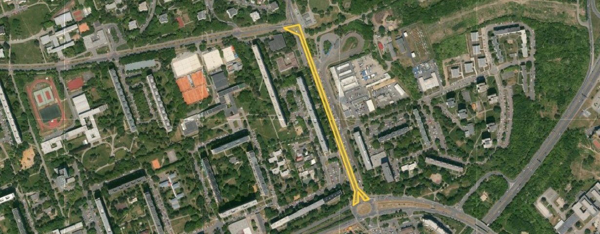 Mapa s vyznačením rekonstruovaného úseku