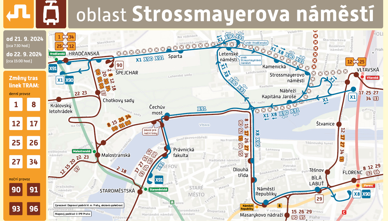 MHD - oblast Strossmayerova náměstí