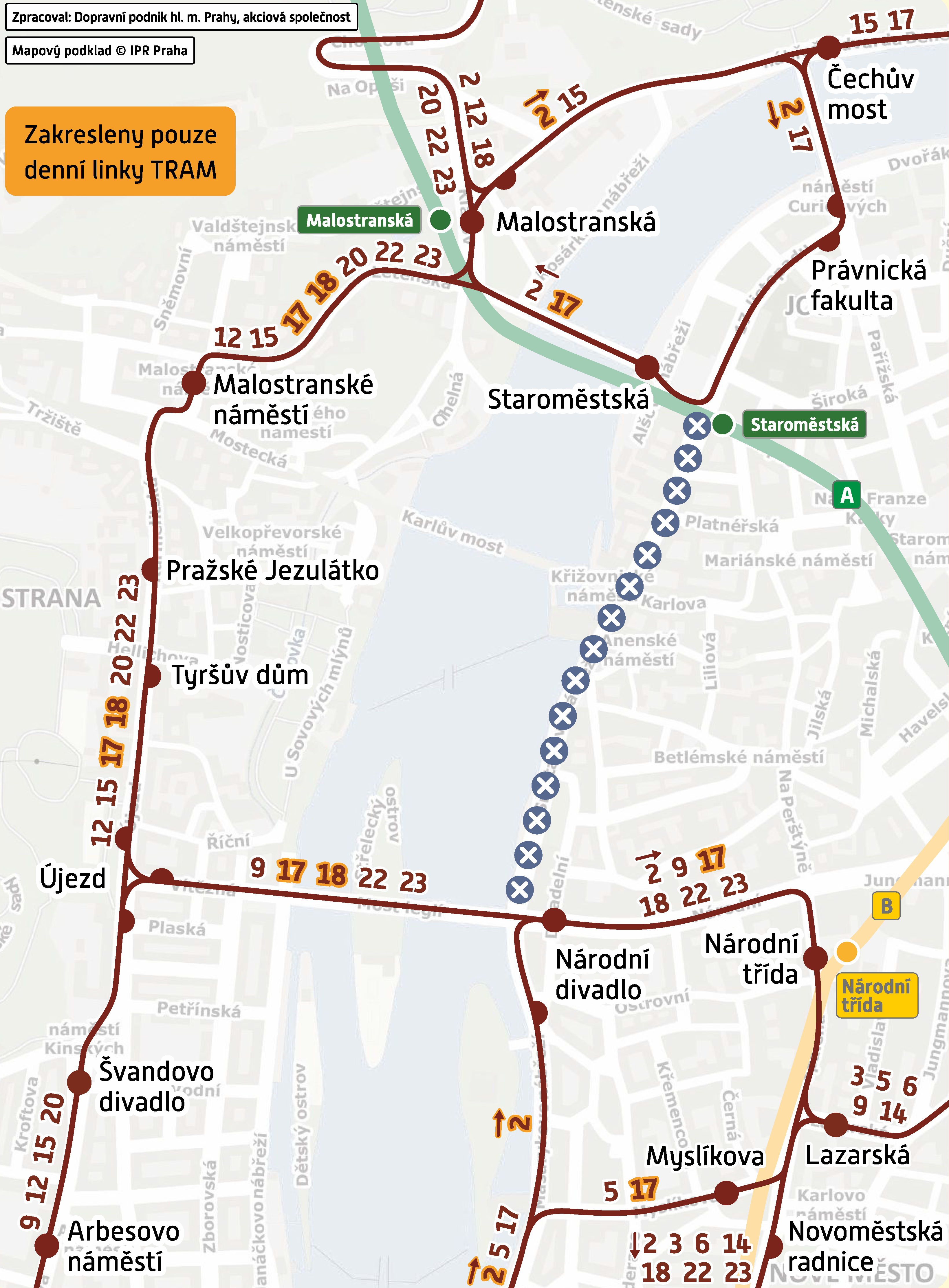 Výluka - Národní divadlo - Staroměstská