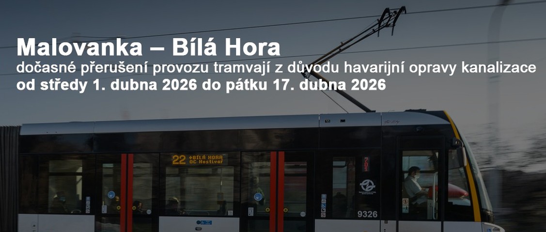 Vizuál k přerušení provozu tramvají