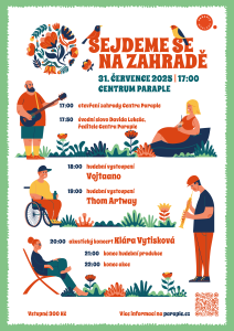 Plakat_Centrum Paraple_Sejdeme se na zahrade_2025