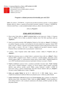Program v oblasti prevence kriminality pro rok 2024